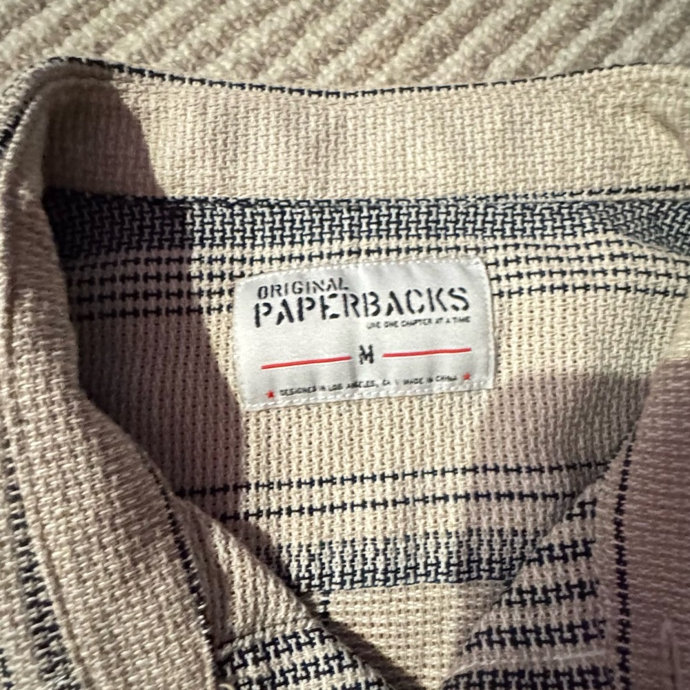 Original Paperbacks Beige and Blue Striped Shirt - Picture 6 of 8